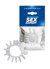 Эластичное эрекционное кольцо с шариками и лучами - Sex Expert - в Мытищах купить с доставкой