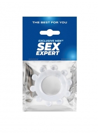 Прозрачное эрекционное кольцо со стимулирующими шариками - Sex Expert - в Мытищах купить с доставкой