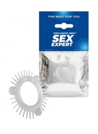 Эластичное эрекционное кольцо с 3 шариками и шипами - Sex Expert - в Мытищах купить с доставкой