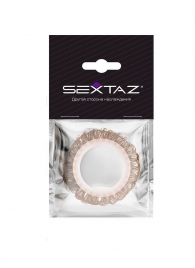 Эрекционное кольцо с бежевыми «ресничками» - Sextaz - в Мытищах купить с доставкой