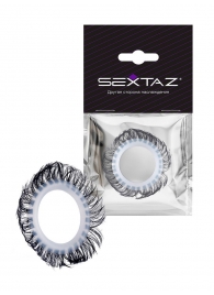 Эластичное эрекционное колечко с черными «ресничками» - Sextaz - в Мытищах купить с доставкой