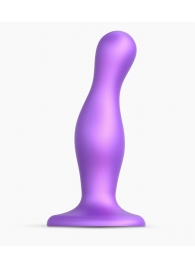 Фиолетовая насадка Strap-On-Me Dildo Plug Curvy size M - Strap-on-me - купить с доставкой в Мытищах