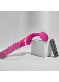 Ярко-розовый безремневой страпон Multi Orgasm Bendable Strap-On size L с клиторальной стимуляцией - Strap-on-me - купить с доставкой в Мытищах