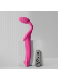 Ярко-розовый безремневой страпон Strap-on-me Vibrating Bendable Strap-On size XL - Strap-on-me - купить с доставкой в Мытищах