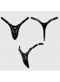 Черный пояс для фиксации насадок Strap-On-Me Leatherette Harness Fabulous - Strap-on-me - купить с доставкой в Мытищах
