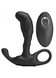 Черный изогнутый массажёр простаты с вибрацией и пультом ДУ - Baile - в Мытищах купить с доставкой