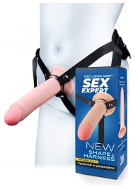 Мужской полый страпон на регулируемых ремешках - 22 см. - Sex Expert - купить с доставкой в Мытищах