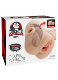 Телесный мастурбатор с вибрацией Double Pounder Vibrating Squeeze Stroker - Pipedream - в Мытищах купить с доставкой