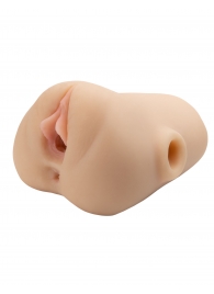 Телесный мастурбатор с вибрацией Double Pounder Vibrating Squeeze Stroker - Pipedream - в Мытищах купить с доставкой