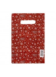 Красный подарочный новогодний пакет с вырубной ручкой (20х30 см) - Сима-Ленд - купить с доставкой в Мытищах