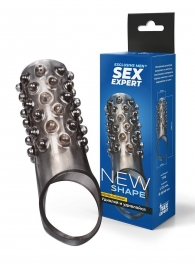 Дымчатая насадка на пенис с выпуклостями - 12 см. - Sex Expert - в Мытищах купить с доставкой