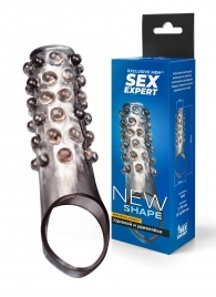 Дымчатая насадка на пенис с выпуклостями - 11 см. - Sex Expert - в Мытищах купить с доставкой