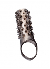 Дымчатая насадка на пенис с шипами и выпуклостями - 12,5 см. - Sex Expert - в Мытищах купить с доставкой