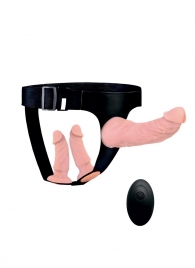 Женский страпон с 3 насадками и вибрацией - Erowoman-Eroman - купить с доставкой в Мытищах