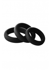 Набор из 3 черных эрекционных колец Smooth Silicone Cockring Pack - Dream Toys - в Мытищах купить с доставкой