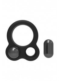 Черное эрекционное кольцо с утяжелителями Cockring Dual Weight - Dream Toys - в Мытищах купить с доставкой