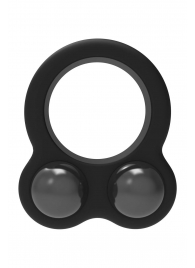Черное эрекционное кольцо с утяжелителями Cockring Dual Weight - Dream Toys - в Мытищах купить с доставкой