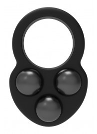 Черное эрекционное кольцо с утяжелителями - Dream Toys - в Мытищах купить с доставкой