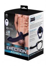 Черный полый страпон с вибрацией Erection Agents - 24,1 см. - NMC - купить с доставкой в Мытищах