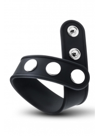 Черное эрекционное кольцо на кнопках - Blush Novelties - в Мытищах купить с доставкой