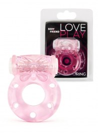 Розовое эрекционное виброкольцо с бабочкой - 1137 - в Мытищах купить с доставкой