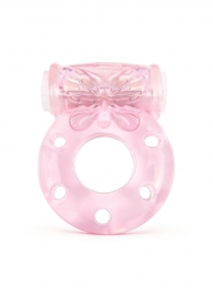Розовое эрекционное виброкольцо с бабочкой - 1137 - в Мытищах купить с доставкой