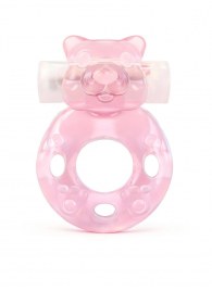Розовое эрекционное виброкольцо в форме мишки - 1137 - в Мытищах купить с доставкой