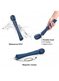 Синий вибромассажёр с насадками Man.wand Edgy - Manwan - в Мытищах купить с доставкой