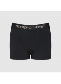 Черные трусики-боксеры для фиксации насадок Strap-on-me Harness Lingerie Allure - size M - Strap-on-me - купить с доставкой в Мытищах