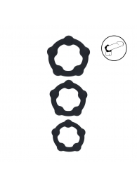 Набор из 3 эрекционных колец Beaded Silicone Cockring Set - Shots Media BV - в Мытищах купить с доставкой