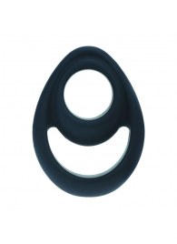 Черное эрекционное кольцо Double Ergo Silicone Cockring - Shots Media BV - в Мытищах купить с доставкой