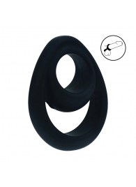 Черное эрекционное кольцо Double Ergo Silicone Cockring - Shots Media BV - в Мытищах купить с доставкой