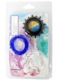 Набор из 3 эрекционных колец разного цвета и рельефа - Boys of Toys - в Мытищах купить с доставкой