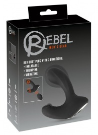 Черная анальная вибропробка с функцией расширения RC Butt Plug with 3 functions - Orion - в Мытищах купить с доставкой