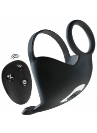 Черная вибронасадка для эрекции и стимуляции мошонки Cock ring with RC ball massager - Orion - в Мытищах купить с доставкой