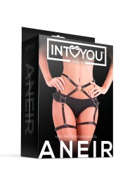 Черные стрепы на бёдра Aneir - Intoyou - купить с доставкой в Мытищах