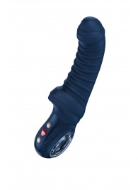 Синий вибратор Tiger с ребрышками - 22,5 см. - Fun Factory
