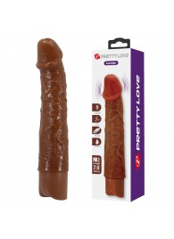 Коричневый реалистичный вибратор Leander - 20,3 см. - Baile