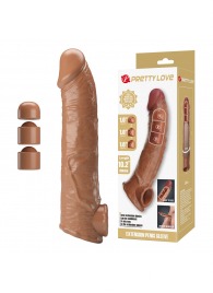 Карамельный фаллоудлинитель с подхватом мошонки Silas - 26 см. - Baile - в Мытищах купить с доставкой