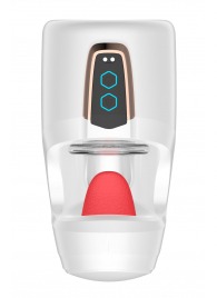 Белый мастурбатор с язычком и возвратно-поступательными движениями - Secwell - в Мытищах купить с доставкой