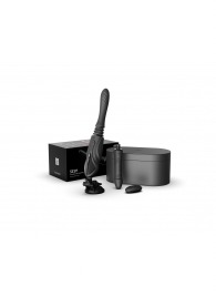 Черная секс-машина с функцией нагрева, насадками и присоской Sesh - Zalo - купить с доставкой в Мытищах