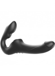 Черный безремневой страпон с 3 моторами - Ibiza - купить с доставкой в Мытищах