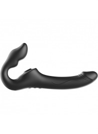 Черный безремневой страпон с 3 моторами - Ibiza - купить с доставкой в Мытищах