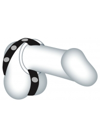 Подхват для мошонки с 3 съемными эрекционными кольцами Leder-Riemen - Orion - в Мытищах купить с доставкой