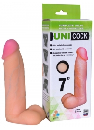 Фаллическая насадка Харнесс UNICOCK 7  - 19 см. - LOVETOY (А-Полимер) - купить с доставкой в Мытищах