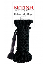 Черная веревка для фиксации Deluxe Silky Rope - 9,75 м. - Pipedream - купить с доставкой в Мытищах