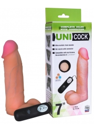 Фаллическая насадка Харнесс UNICOCK 7  с вибрацией - 19 см. - LOVETOY (А-Полимер) - купить с доставкой в Мытищах