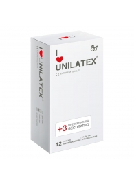 Ультратонкие презервативы Unilatex Ultra Thin - 12 шт. + 3 шт. в подарок - Unilatex - купить с доставкой в Мытищах