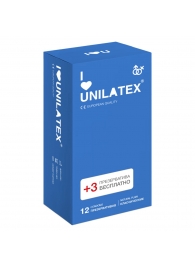 Классические презервативы Unilatex Natural Plain - 12 шт. + 3 шт. в подарок - Unilatex - купить с доставкой в Мытищах