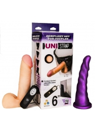 Вибрострапон с двумя насадками UniStrap - 18 и 18 см. - LOVETOY (А-Полимер) - купить с доставкой в Мытищах